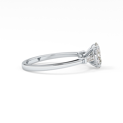 Oval Three Stone Lab Grown Diamond Engagement Ring