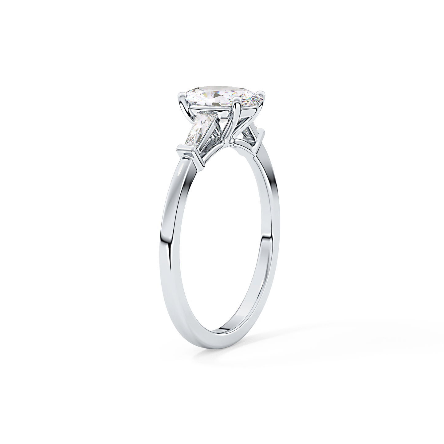 Oval Three Stone Lab Grown Diamond Engagement Ring