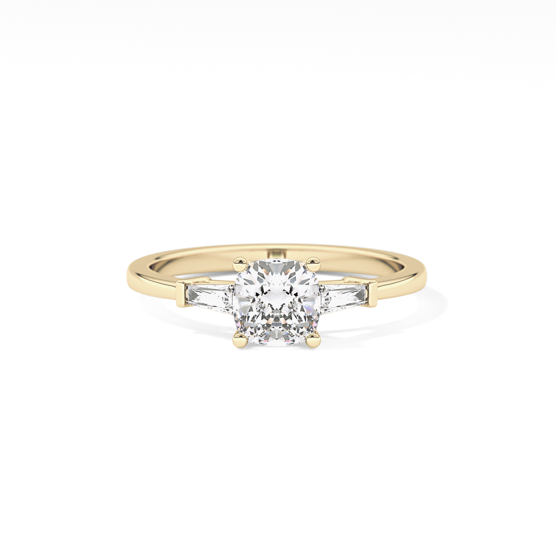 Cushion Three Stone Lab Grown Diamond Engagement Ring