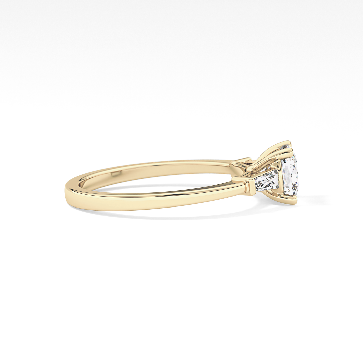 Cushion Three Stone Lab Grown Diamond Engagement Ring