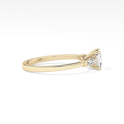 Cushion Three Stone Lab Grown Diamond Engagement Ring