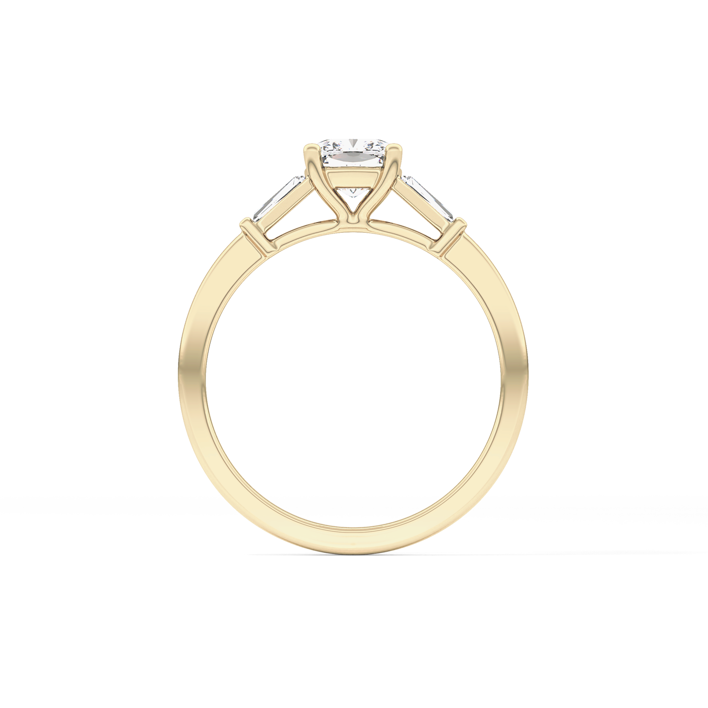 Cushion Three Stone Lab Grown Diamond Engagement Ring