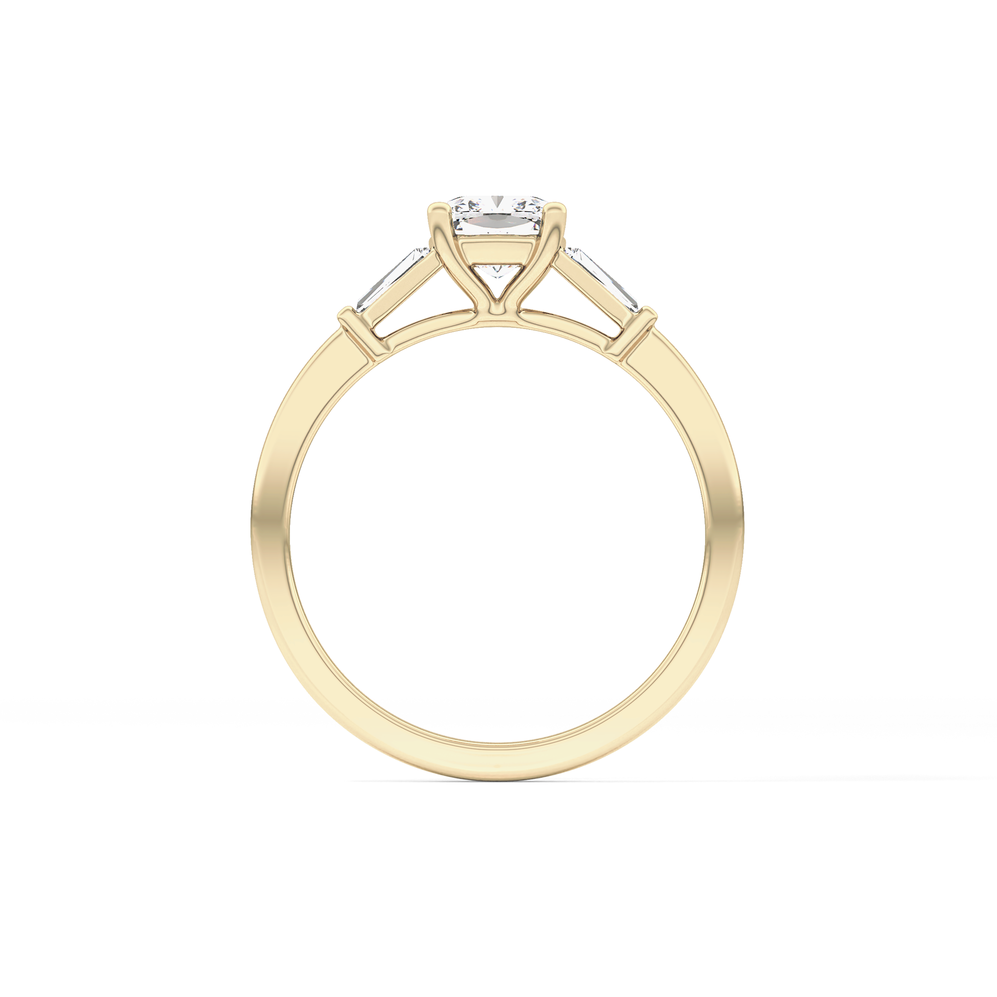 Cushion Three Stone Lab Grown Diamond Engagement Ring