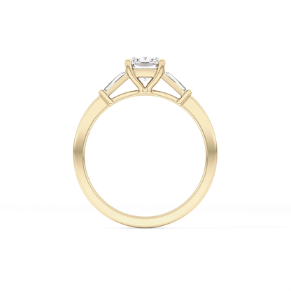 Cushion Three Stone Lab Grown Diamond Engagement Ring