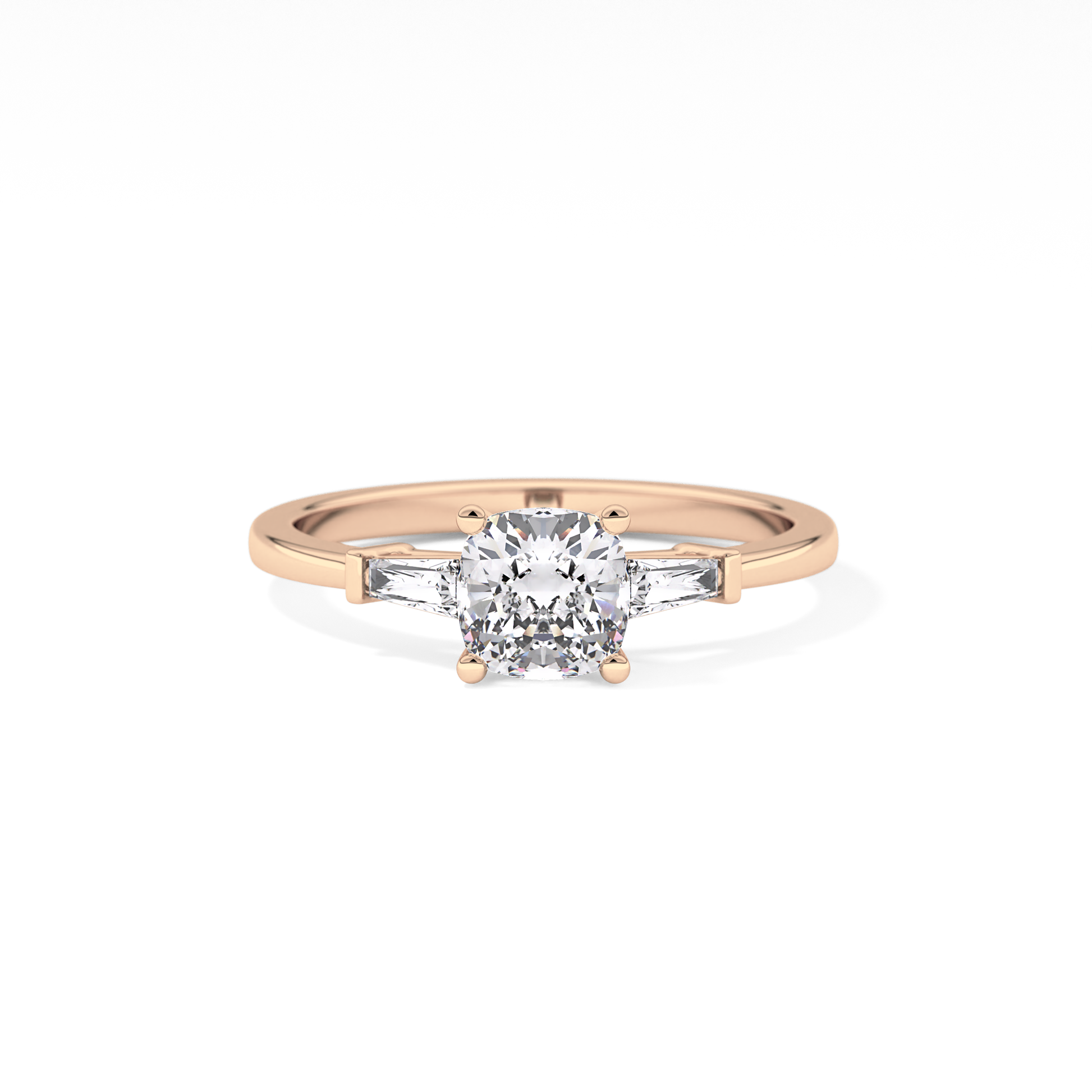 Cushion Three Stone Lab Grown Diamond Engagement Ring