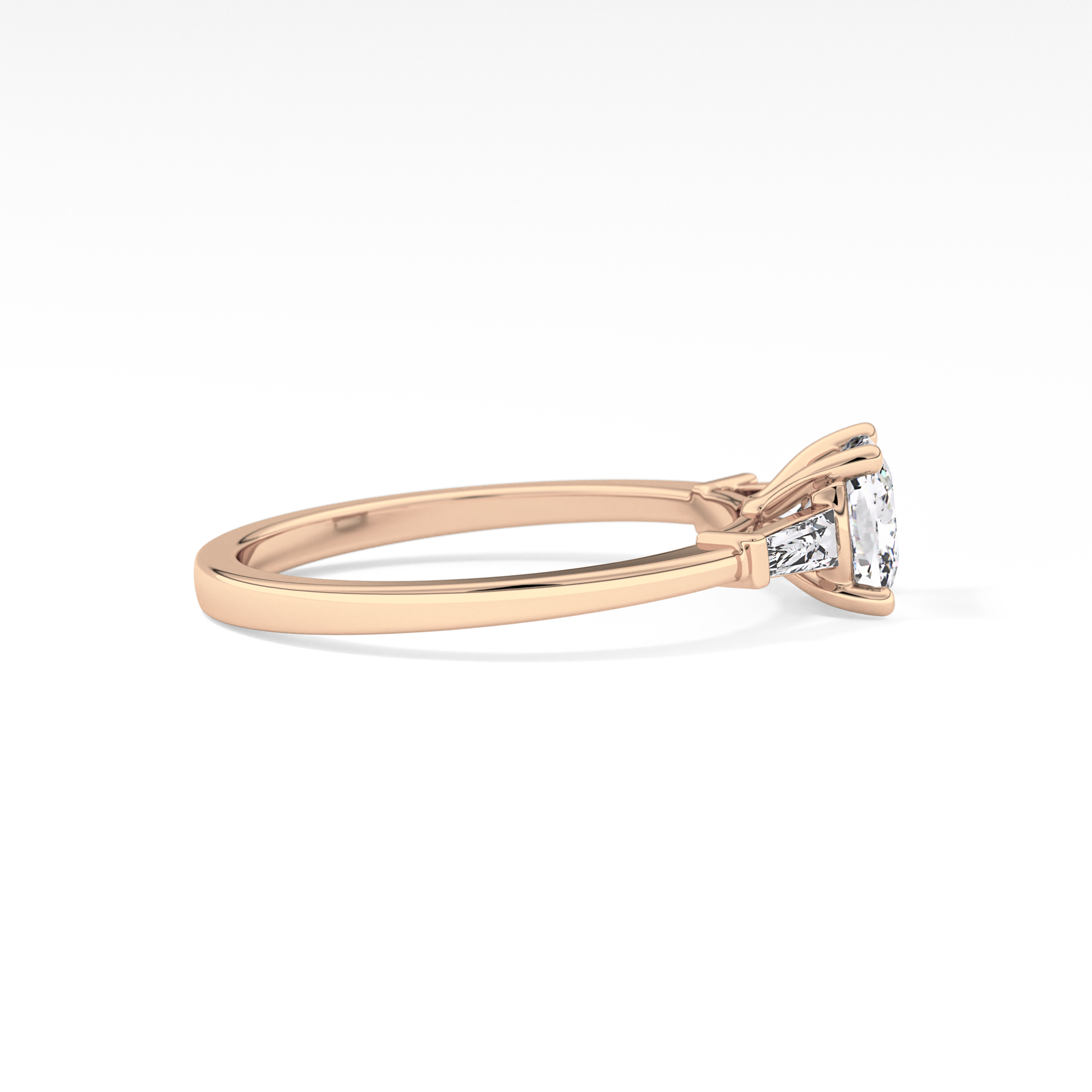 Cushion Three Stone Lab Grown Diamond Engagement Ring