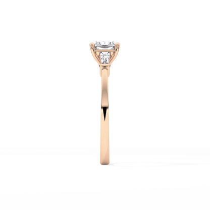 Cushion Three Stone Lab Grown Diamond Engagement Ring