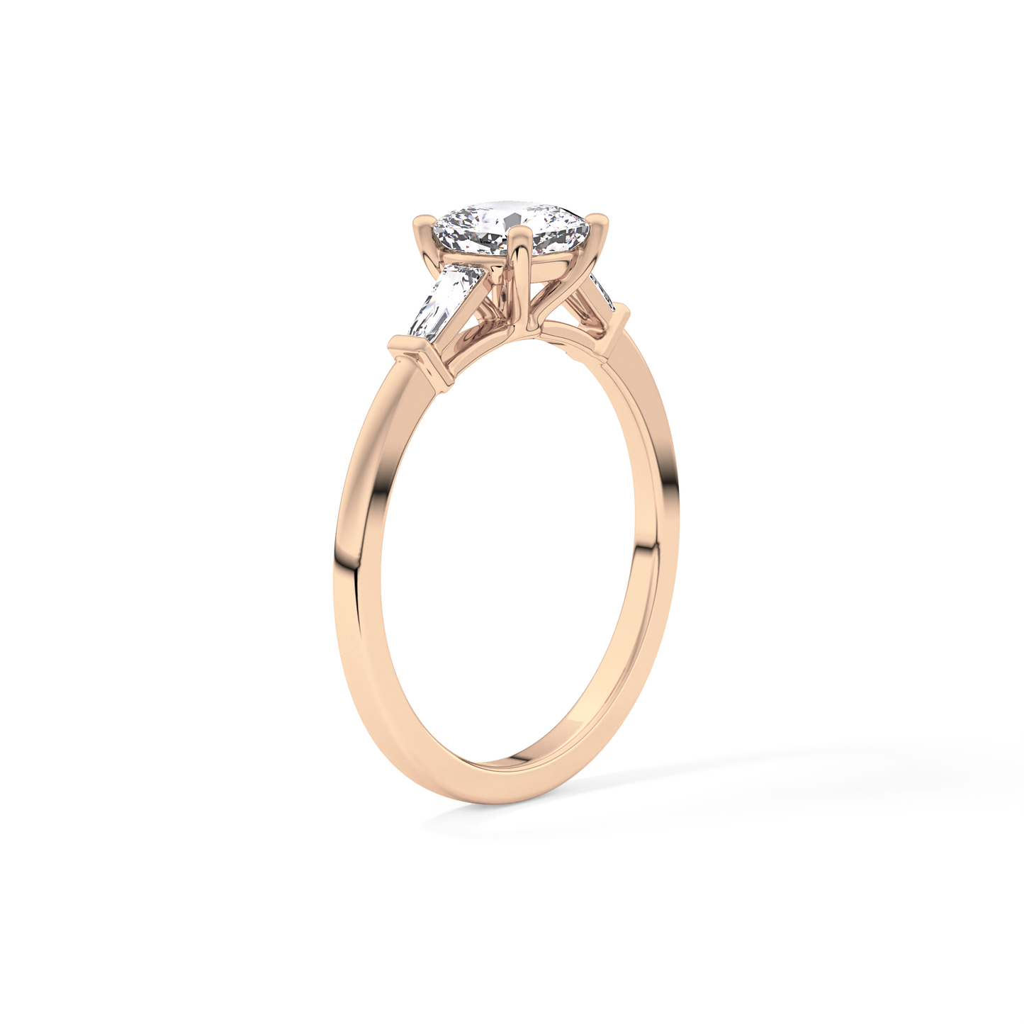 Cushion Three Stone Lab Grown Diamond Engagement Ring