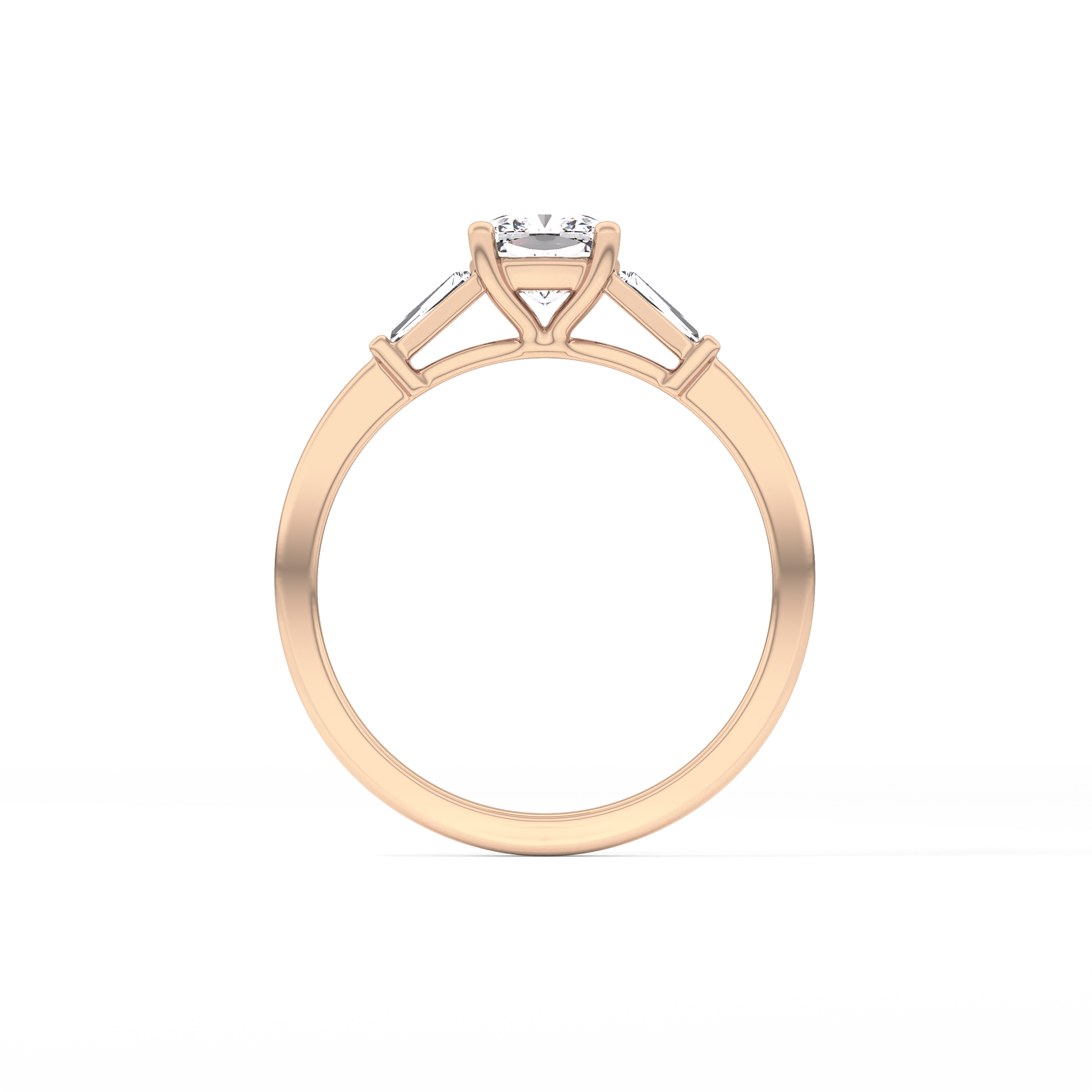 Cushion Three Stone Lab Grown Diamond Engagement Ring