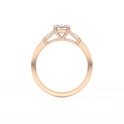 Cushion Three Stone Lab Grown Diamond Engagement Ring