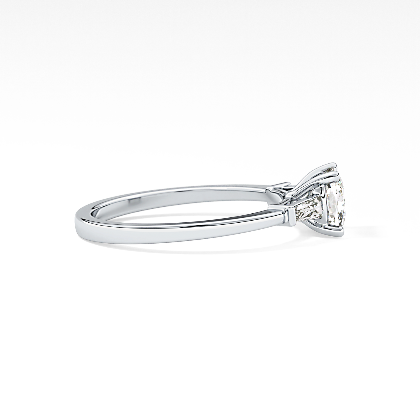 Cushion Three Stone Lab Grown Diamond Engagement Ring