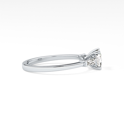Cushion Three Stone Lab Grown Diamond Engagement Ring