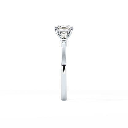 Cushion Three Stone Lab Grown Diamond Engagement Ring