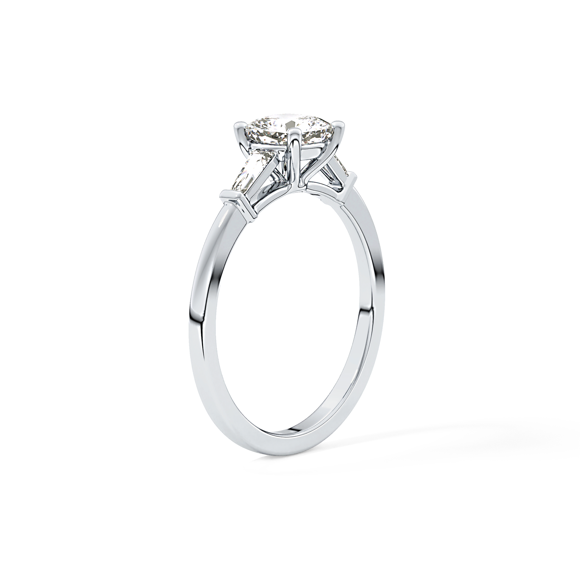 Cushion Three Stone Lab Grown Diamond Engagement Ring