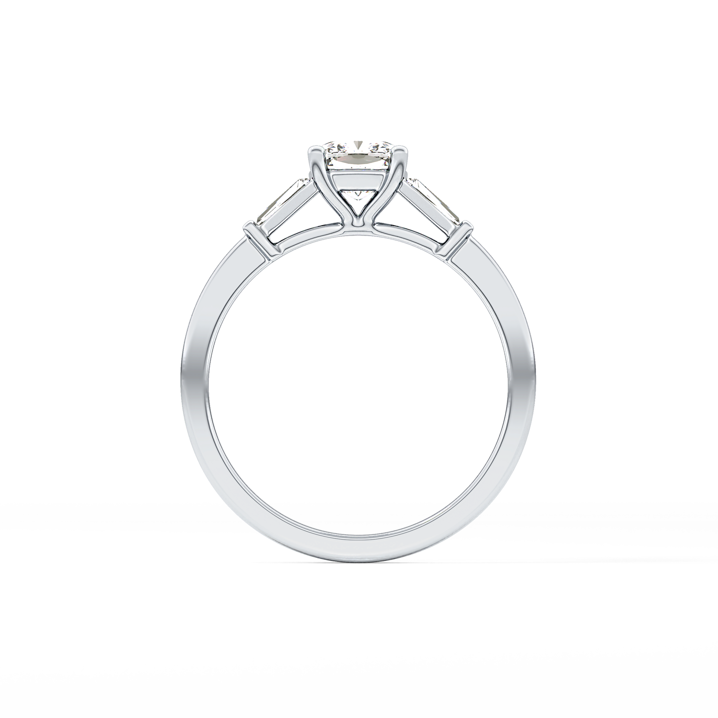 Cushion Three Stone Lab Grown Diamond Engagement Ring