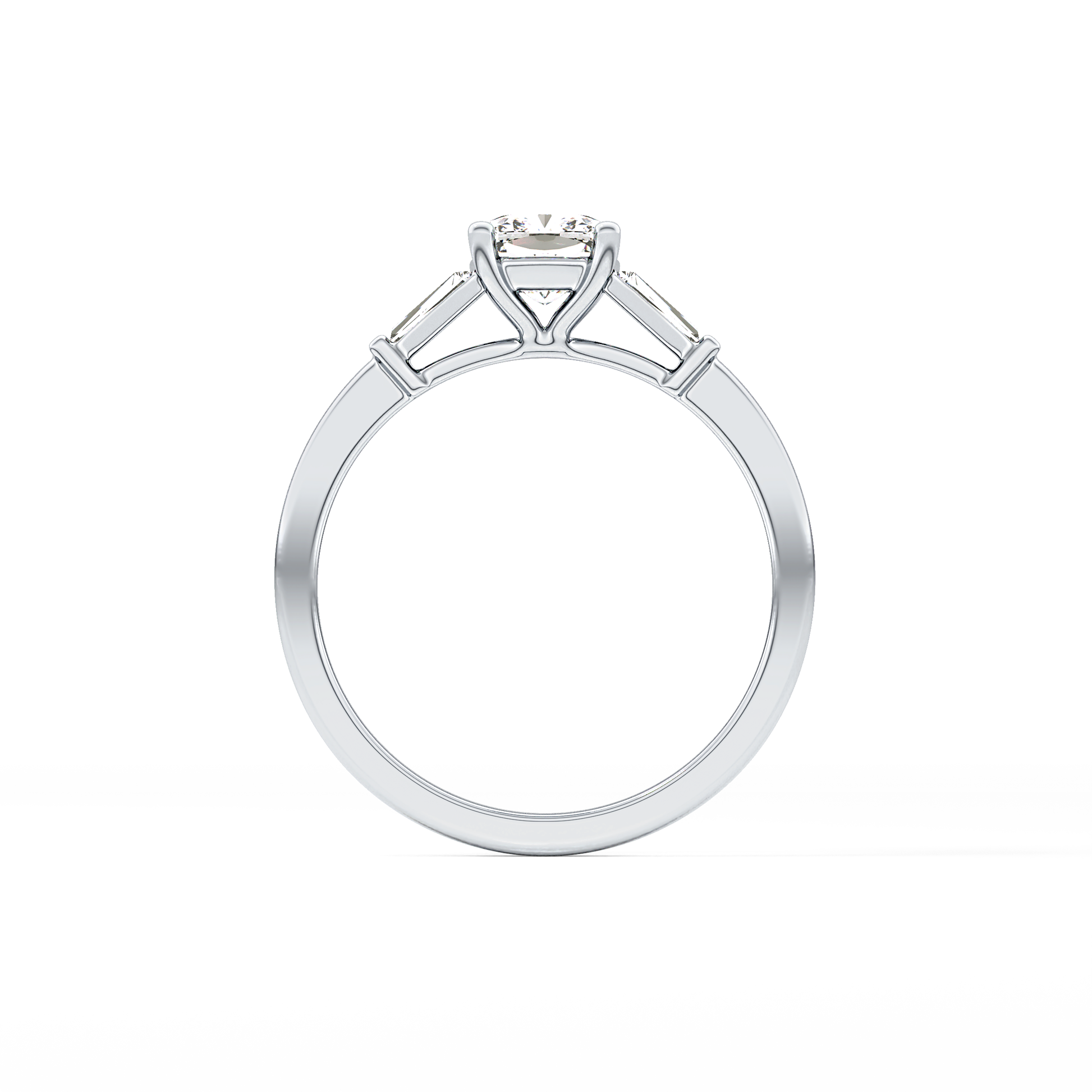 Cushion Three Stone Lab Grown Diamond Engagement Ring