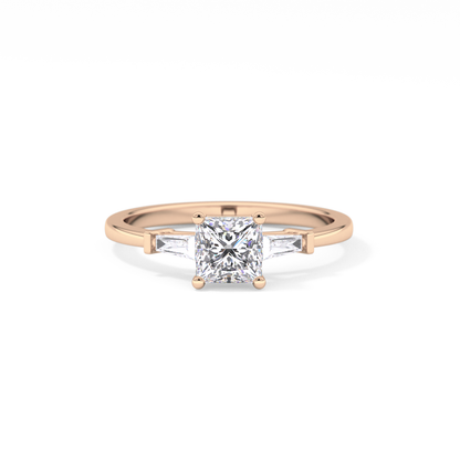 Princess Three Stone Lab Grown Diamond Engagement Ring