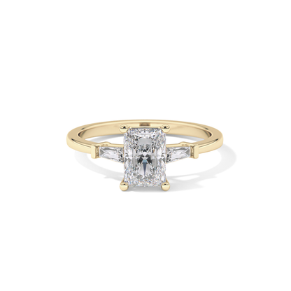 Radiant Three Stone Lab Grown Diamond Engagement Ring