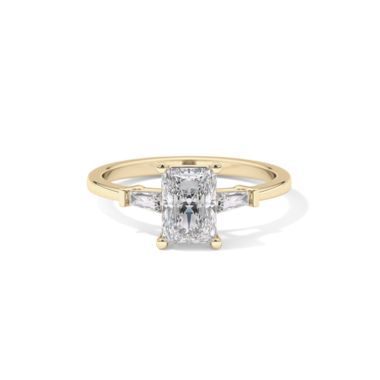 Radiant Three Stone Lab Grown Diamond Engagement Ring