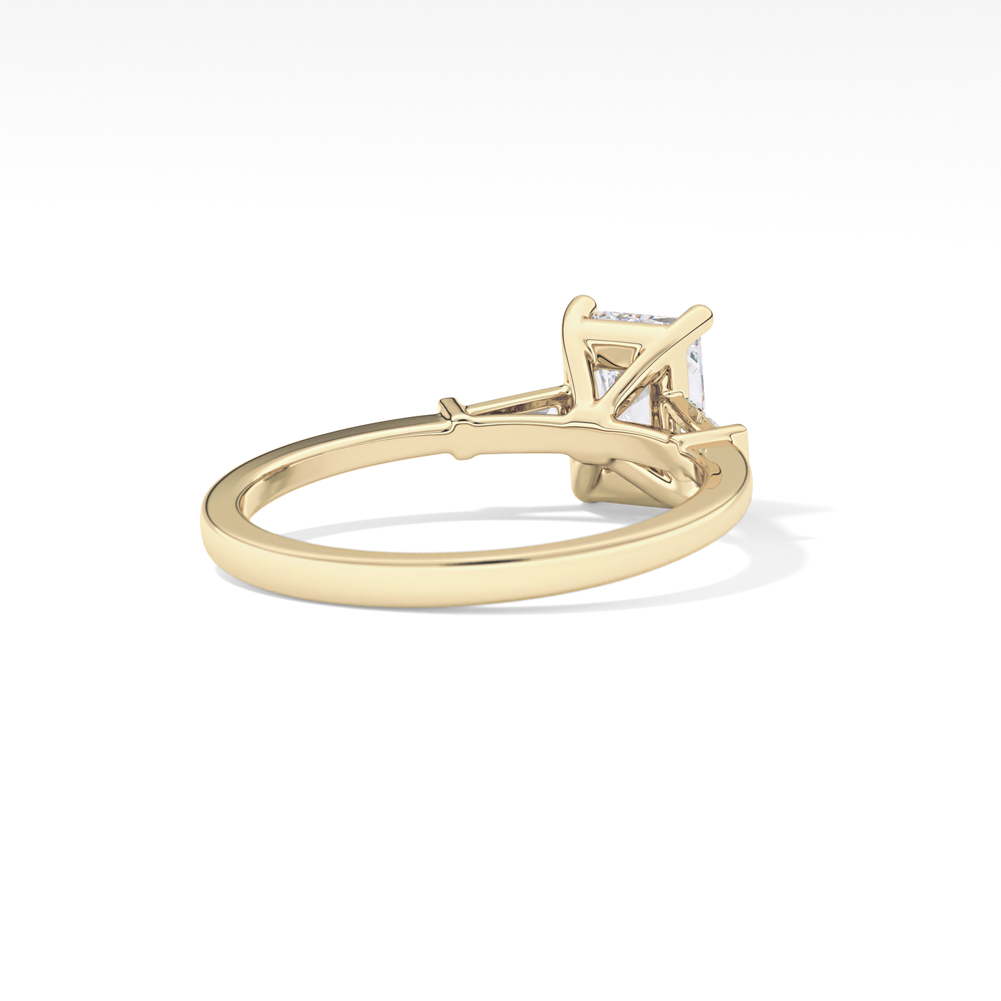 Radiant Three Stone Lab Grown Diamond Engagement Ring