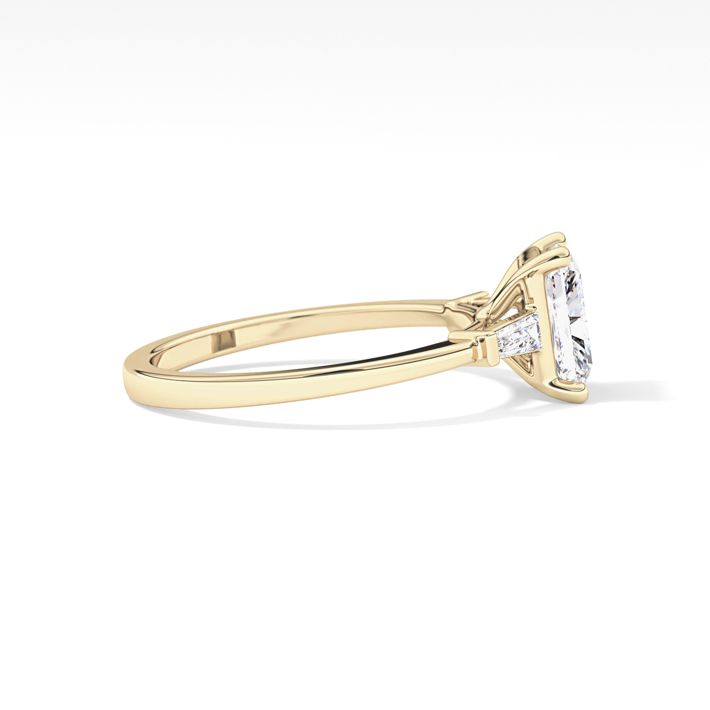 Radiant Three Stone Lab Grown Diamond Engagement Ring