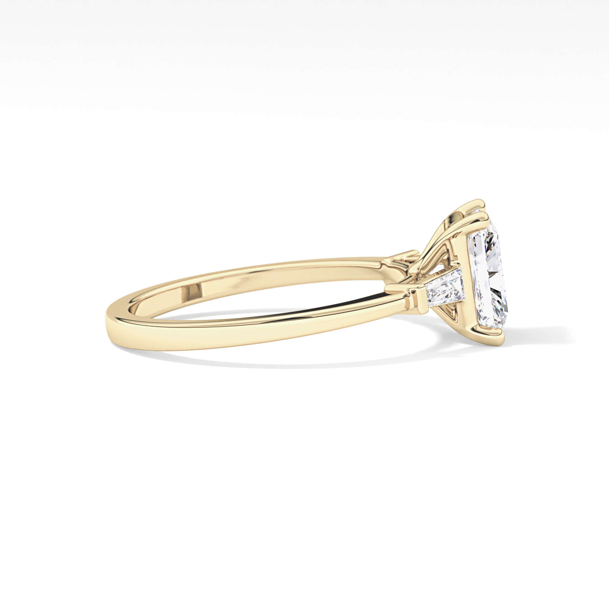 Radiant Three Stone Lab Grown Diamond Engagement Ring