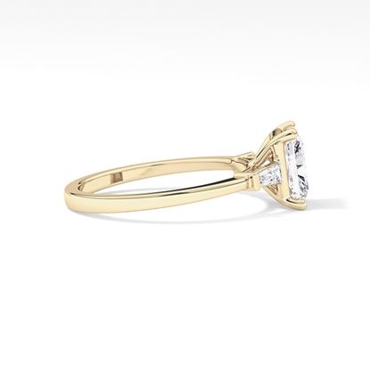 Radiant Three Stone Lab Grown Diamond Engagement Ring