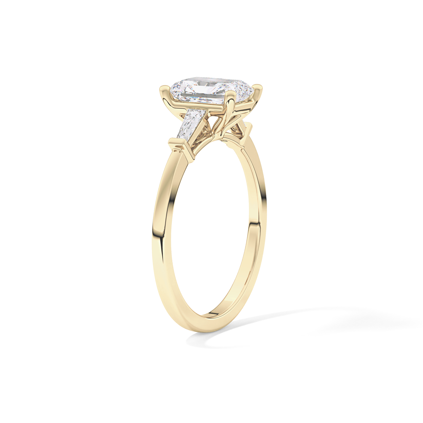 Radiant Three Stone Lab Grown Diamond Engagement Ring
