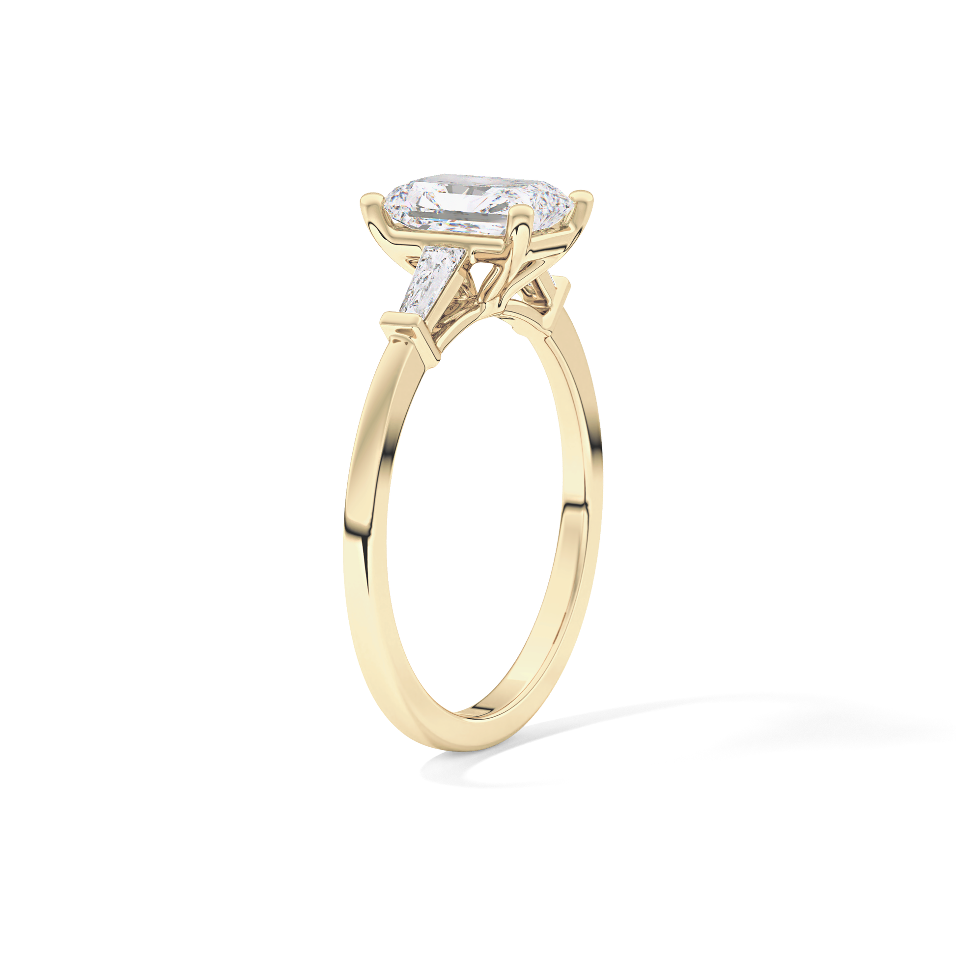 Radiant Three Stone Lab Grown Diamond Engagement Ring