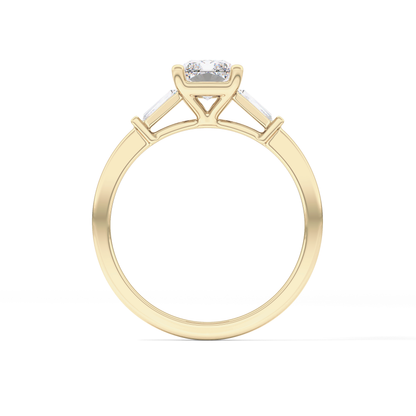 Radiant Three Stone Lab Grown Diamond Engagement Ring