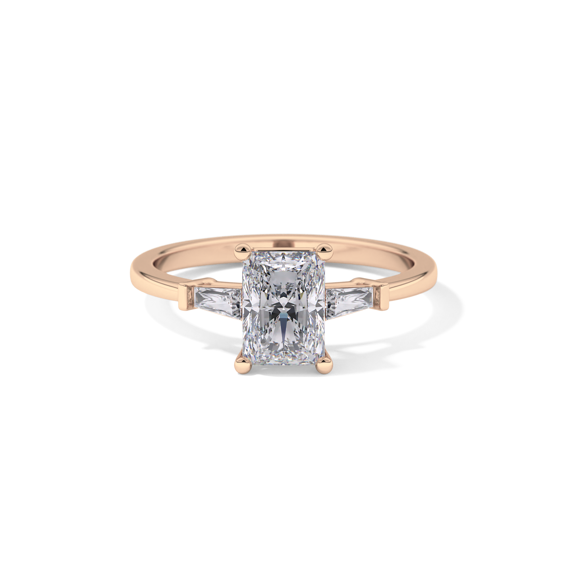Radiant Three Stone Lab Grown Diamond Engagement Ring