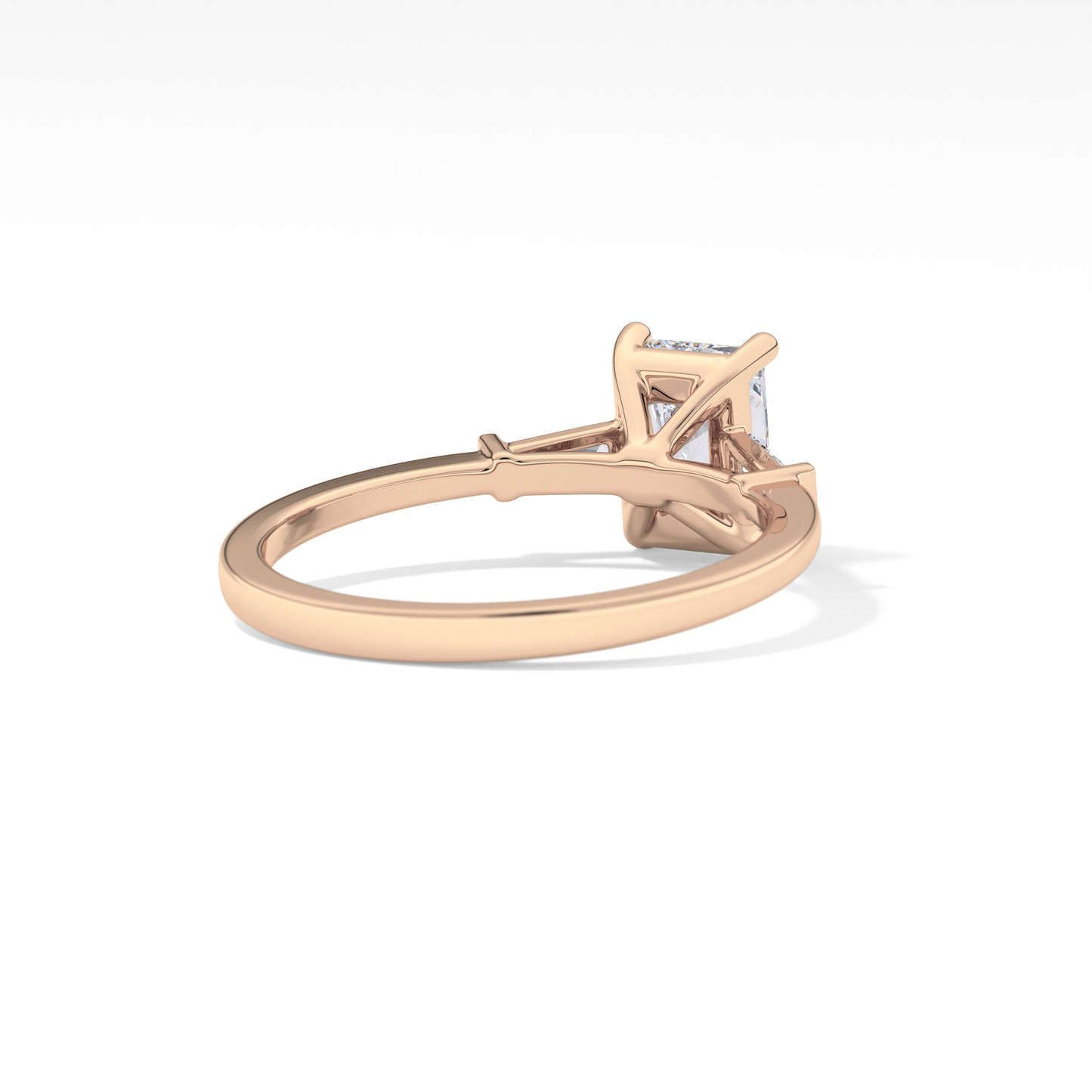 Radiant Three Stone Lab Grown Diamond Engagement Ring