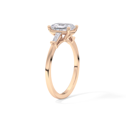 Radiant Three Stone Lab Grown Diamond Engagement Ring