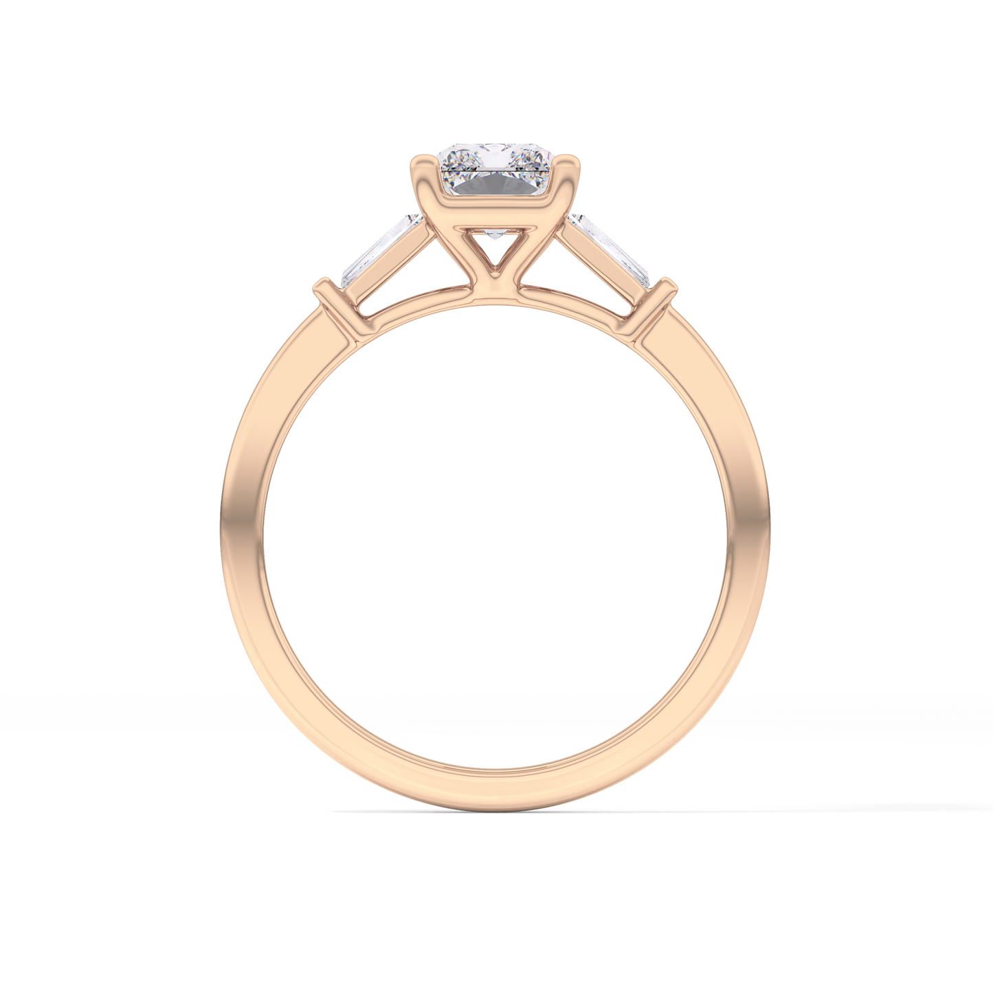 Radiant Three Stone Lab Grown Diamond Engagement Ring