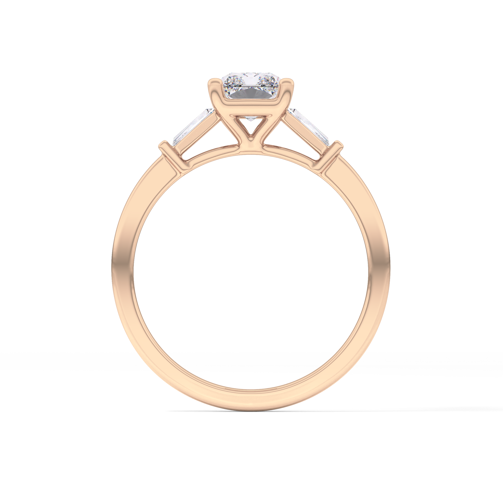 Radiant Three Stone Lab Grown Diamond Engagement Ring