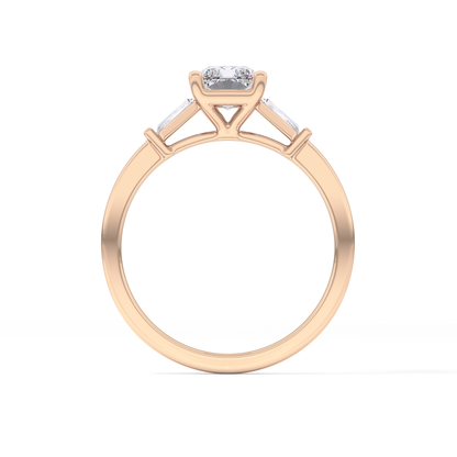 Radiant Three Stone Lab Grown Diamond Engagement Ring