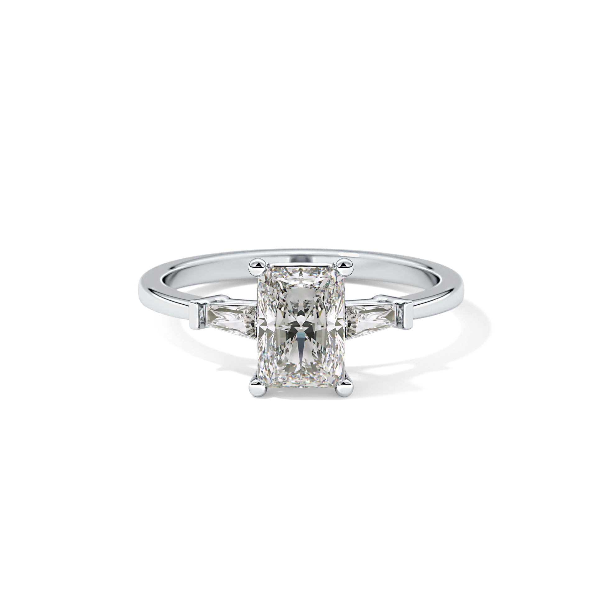 Radiant Three Stone Lab Grown Diamond Engagement Ring