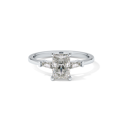 Radiant Three Stone Lab Grown Diamond Engagement Ring
