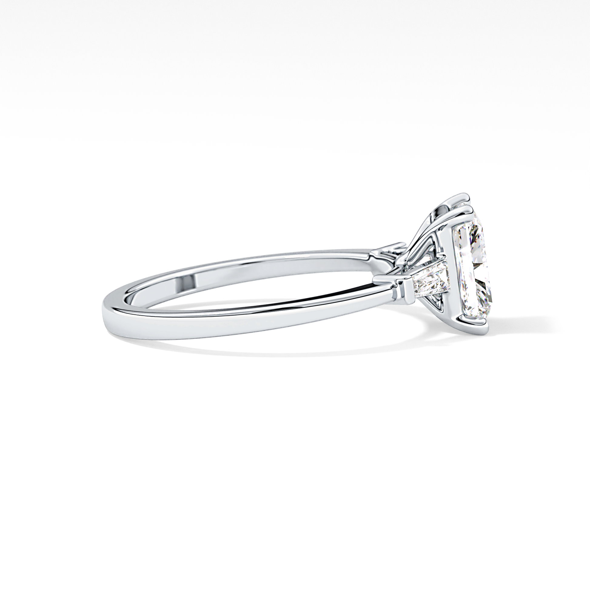 Radiant Three Stone Lab Grown Diamond Engagement Ring
