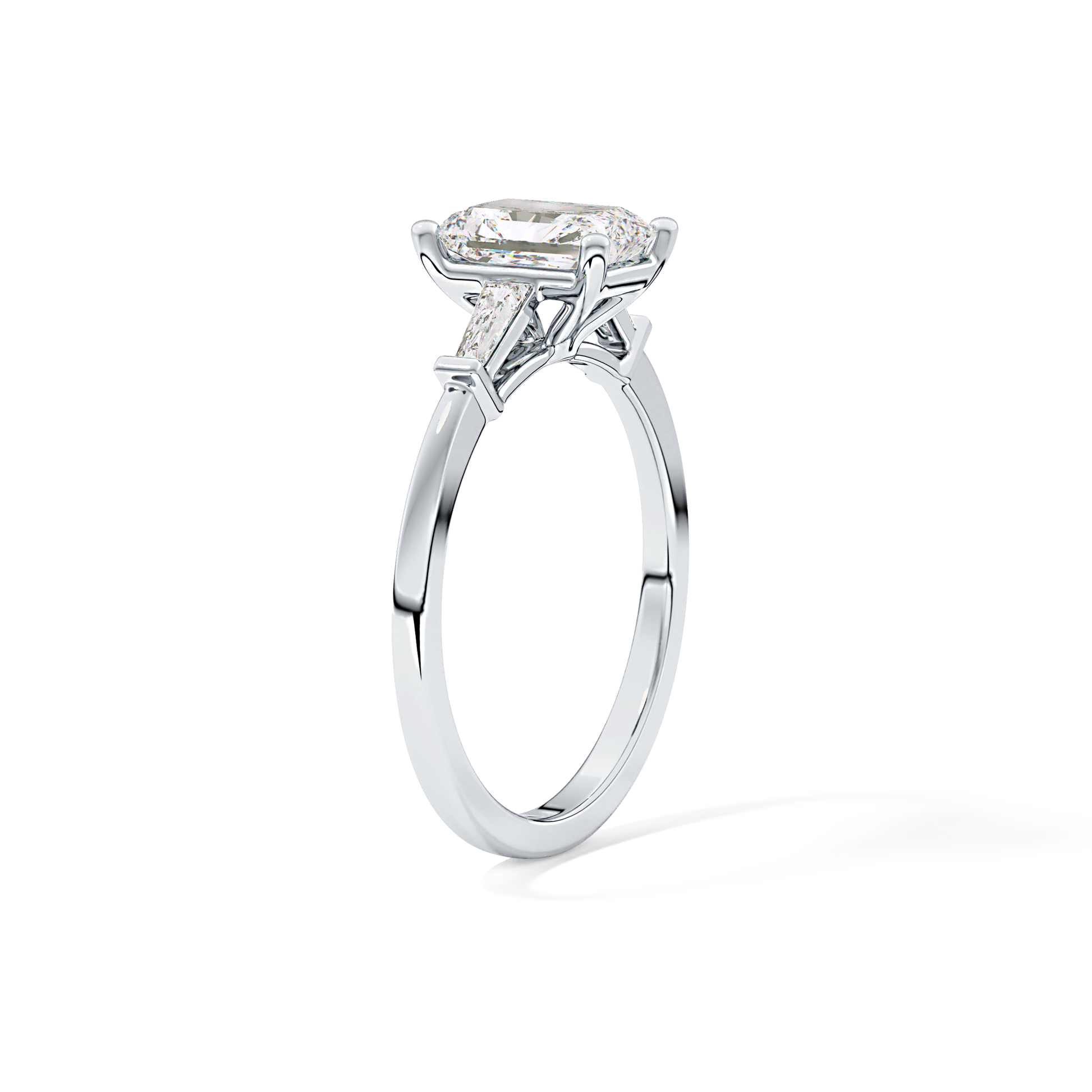 Radiant Three Stone Lab Grown Diamond Engagement Ring