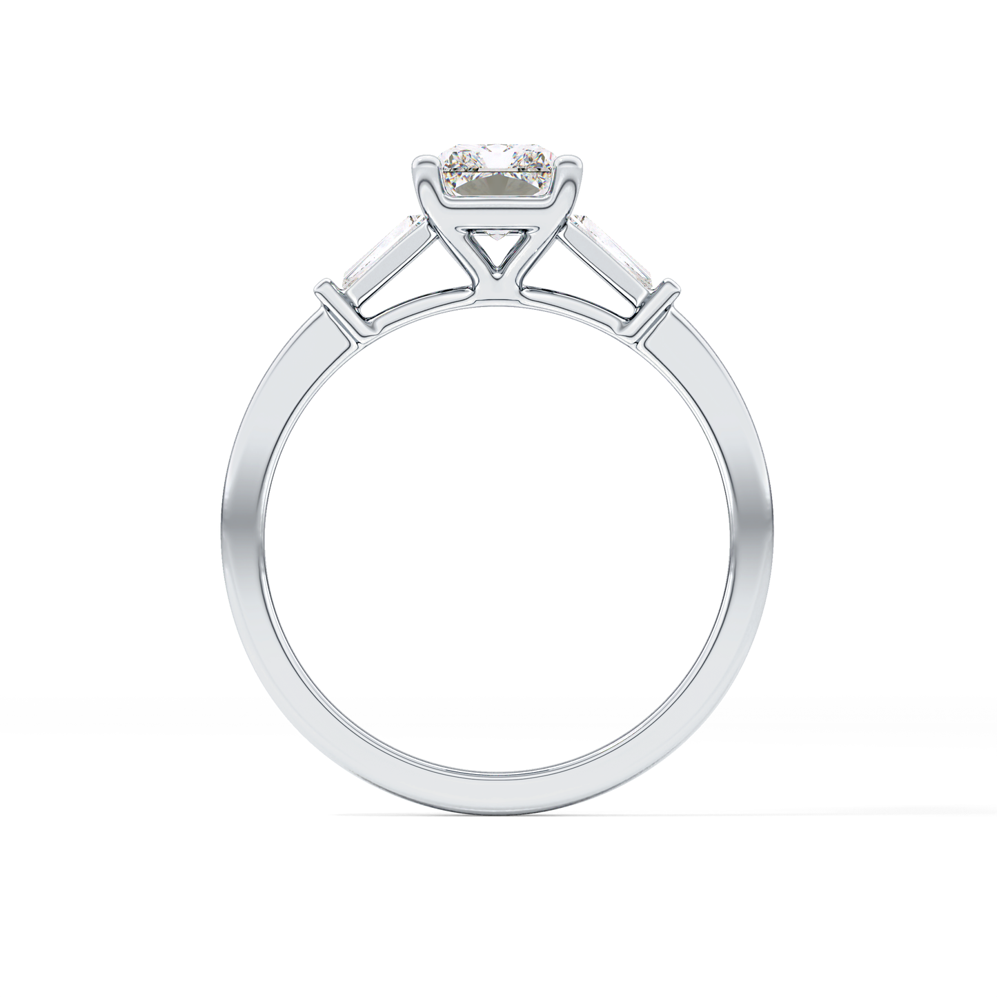 Radiant Three Stone Lab Grown Diamond Engagement Ring