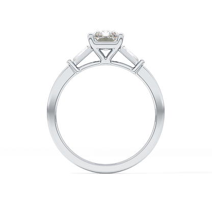 Radiant Three Stone Lab Grown Diamond Engagement Ring