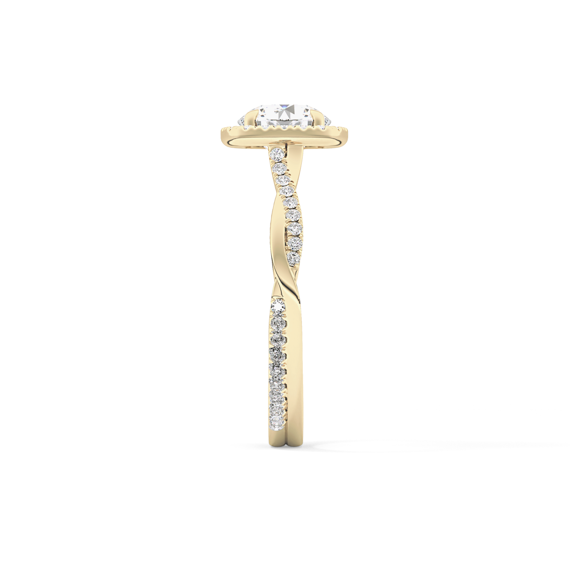 Round Halo & Pave Lab Grown Diamond Engagement Ring