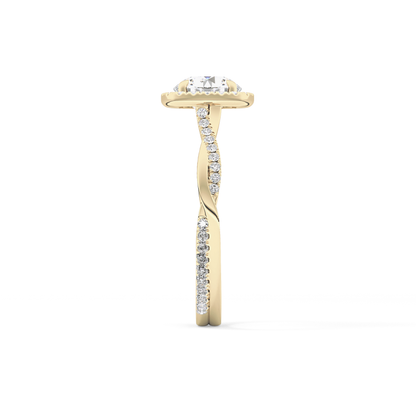 Round Halo & Pave Lab Grown Diamond Engagement Ring