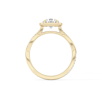 Round Halo & Pave Lab Grown Diamond Engagement Ring