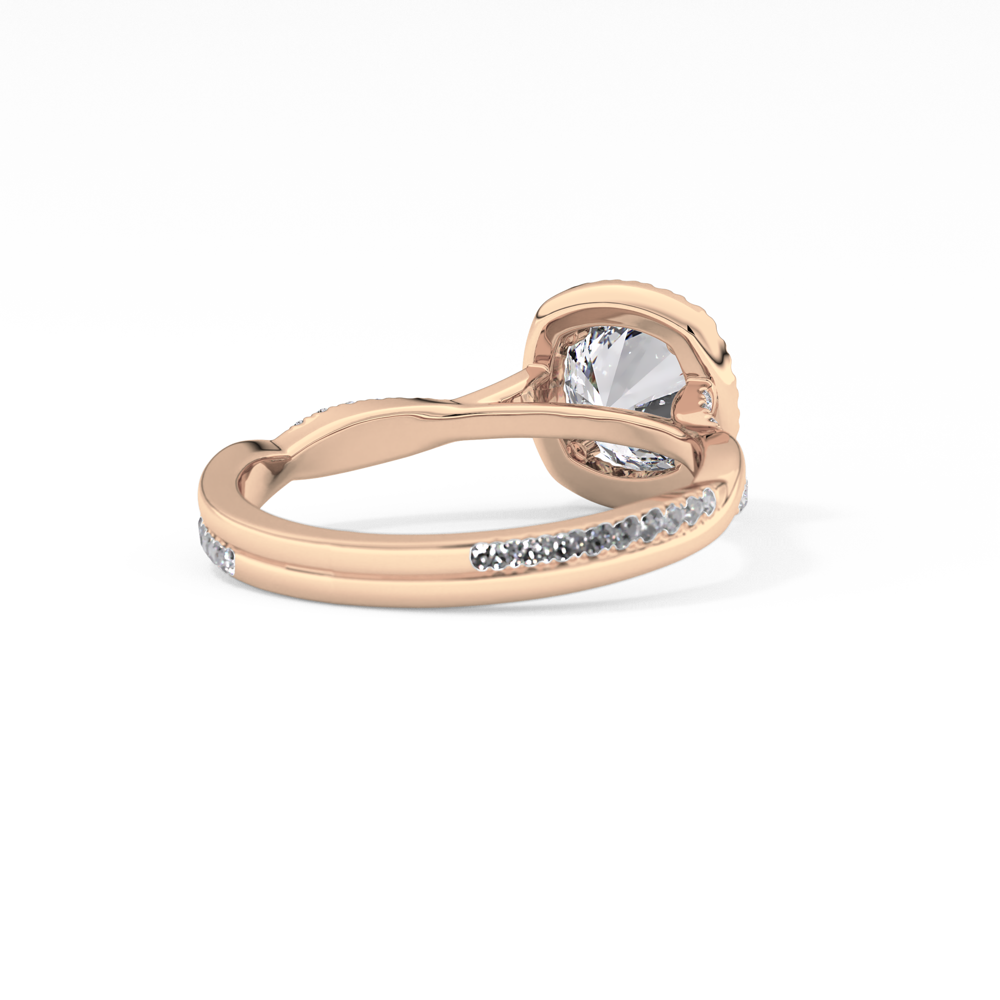 Round Halo & Pave Lab Grown Diamond Engagement Ring