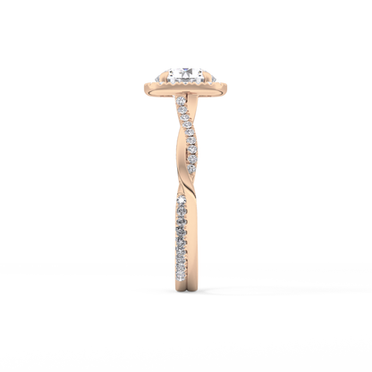 Round Halo & Pave Lab Grown Diamond Engagement Ring