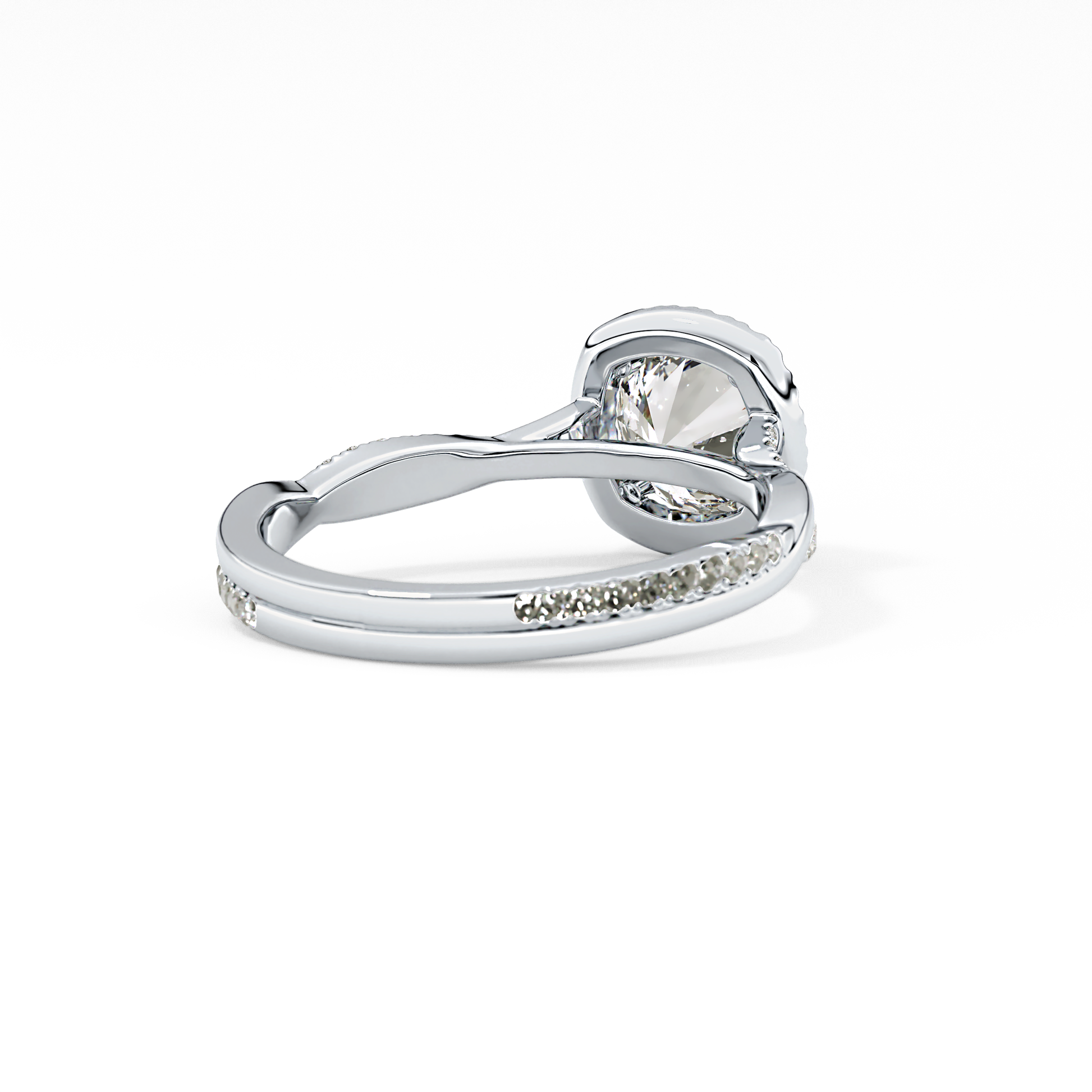 Round Halo & Pave Lab Grown Diamond Engagement Ring