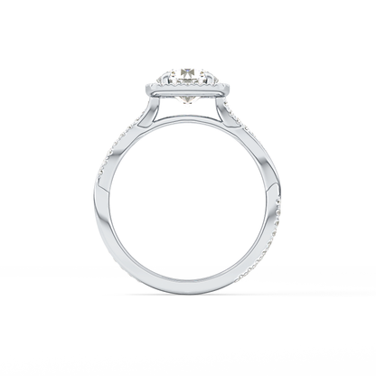 Round Halo & Pave Lab Grown Diamond Engagement Ring