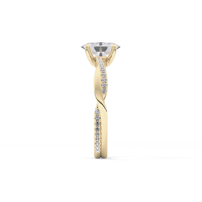 Oval Criss Cross Pave Lab Grown Diamond Engagement Ring